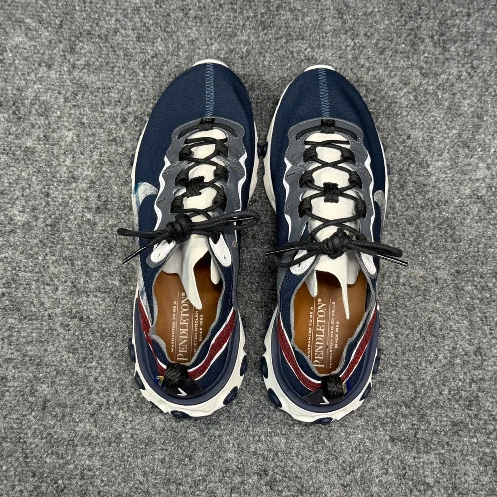 Nike React‎ Element 55 Pendleton Running Shoes Women's 8.5 Blue Retro Athletic